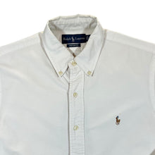 Load image into Gallery viewer, RALPH LAUREN &quot;Custom Fit&quot; Classic White Mini Logo Long Sleeve Button-Up Shirt
