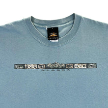 Load image into Gallery viewer, Vintage Prairie Mountain &quot;Alaska&quot; Souvenir Spellout Graphic Blue T-Shirt
