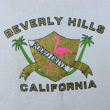 Load image into Gallery viewer, Vintage Beverly Hills California Gold Glitter Souvenir Graphic Single Stitch White T-Shirt
