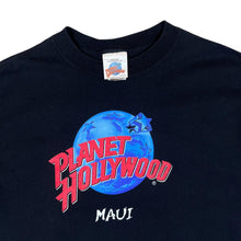 Load image into Gallery viewer, Vintage 90&#39;s PLANET HOLLYWOOD &quot;Maui&quot; Souvenir Logo Spellout Graphic Black T-Shirt

