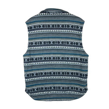 Load image into Gallery viewer, Vintage MODERN BASIC Abstract Crazy Patterned Lightly Padded Popper Fleece Gilet
