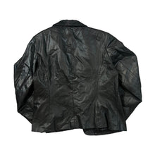 Load image into Gallery viewer, Vintage WALLIS Genuine Real Black Leather Blazer Jacket
