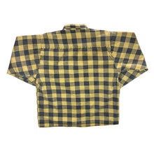 Load image into Gallery viewer, Vintage Yellow Black Lumberjack Plaid Check Long Sleeve Flannel Cotton Shirt
