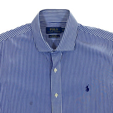 Load image into Gallery viewer, Polo Ralph Lauren Blue White Striped Long Sleeve Cotton Dress Shirt
