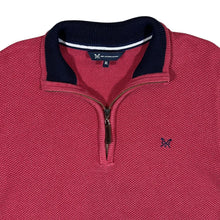 Load image into Gallery viewer, CREW CLOTHING COMPANY Mini Logo Red 1/4 Zip Cotton Knit Sweater Jumper
