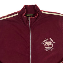 Load image into Gallery viewer, Early 00&#39;s TIMBERLAND Classic Mini Logo Burgundy Zip Sweatshirt
