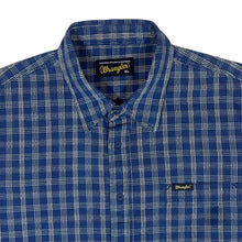 Load image into Gallery viewer, Vintage WRANGLER Classic Blue Plaid Check Short Sleeve Cotton Shirt
