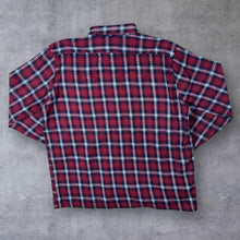 Load image into Gallery viewer, Vintage J.Explorer Red Navy White Plaid Check Long Sleeve Cotton Flannel Shirt
