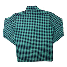 Load image into Gallery viewer, Vintage Triola Green Black Emo Plaid Check Long Sleeve Cotton Flannel Shirt
