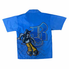 Load image into Gallery viewer, Early 00&#39;s Guo Lhi Ting &quot;Brainstorm&quot; Y2K Hip Hop Graphic Blue Short Sleeve Shirt
