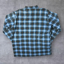 Load image into Gallery viewer, Vintage Johaj Blue Grey White Plaid Check Long Sleeve Cotton Flannel Shirt

