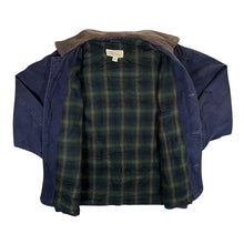 Load image into Gallery viewer, Vintage 90’s ST. JOHNS BAY Leather Collared Check Lined Worker Chore Jacket
