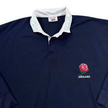 Load image into Gallery viewer, Early 00&#39;s Rugby Sports ENGLAND RUGBY Embroidered Patch Logo Long Sleeve Rugby Polo Shirt
