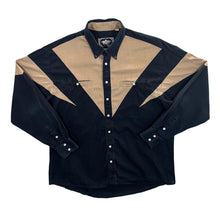 Load image into Gallery viewer, Vintage Stars &amp; Stripes Cowboy Western Colour Block Popper Long Sleeve Button-Up Shirt
