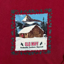 Load image into Gallery viewer, Early 00&#39;s OLD NAVY &quot;Authentic Outdoor Apparel&quot; Graphic Long Sleeve Red T-Shirt
