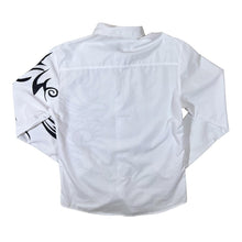 Load image into Gallery viewer, Jeansian Gothic Tribal Biker Graphic White Long Sleeve Shirt
