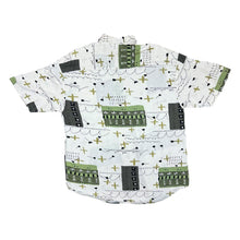 Load image into Gallery viewer, Vintage 90's FASHION REPORT Abstract Crazy Festival Patterned Viscose Short Sleeve Shirt
