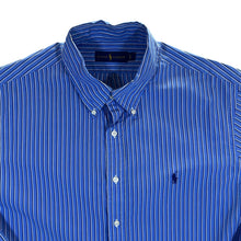 Load image into Gallery viewer, Ralph Lauren Blue White Striped Long Sleeve Button-Up Cotton Shirt
