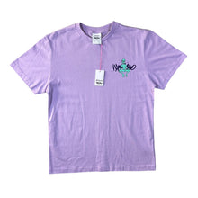 Load image into Gallery viewer, MOSSIMO Logo Spellout Alien Cartoon Character Lilac Purple Graphic T-Shirt
