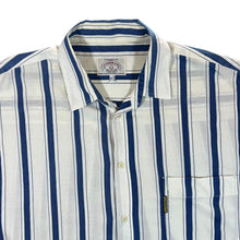 Load image into Gallery viewer, Vintage ARMANI JEANS Classic Blue White Striped Short Sleeve Shirt
