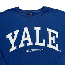 Load image into Gallery viewer, YALE UNIVERSITY Embroidered Big College Spellout Blue Crewneck Sweatshirt
