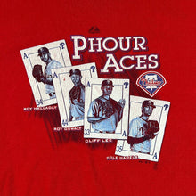 Load image into Gallery viewer, Majestic MLB PHILADELPHIA PHILLIES &quot;Phour Aces&quot; Baseball Graphic T-Shirt
