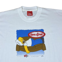 Load image into Gallery viewer, Vintage THE SIMPSONS (2000) &quot;Have A Break&quot; Chocolate Bar Promo TV Show Graphic T-Shirt
