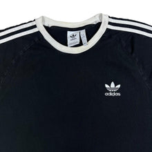 Load image into Gallery viewer, ADIDAS Classic Embroidered Trefoil Mini Logo Three Stripe Short Sleeve Ringer T-Shirt
