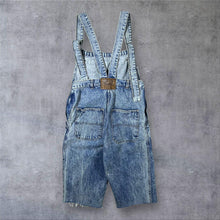 Load image into Gallery viewer, Vintage 90’s Dalton Acid Washed Blue Denim Cropped Dungarees
