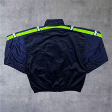 Load image into Gallery viewer, Vintage Reebok Essentials Logo Tape Sleeve Navy Blue Green Tracksuit Jacket
