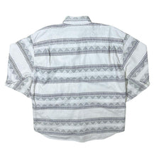 Load image into Gallery viewer, Vintage Tom Tompson Crazy Abstract Patterned White Grey Long Sleeve Flannel Shirt
