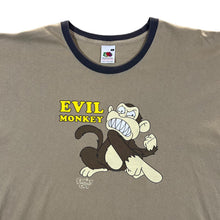 Load image into Gallery viewer, FAMILY GUY &quot;Evil Monkey&quot; Cartoon TV Show Character Spellout Graphic Ringer T-Shirt
