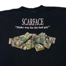 Load image into Gallery viewer, Early 00&#39;s SCARFACE &quot;Make Way For The Bad Guy&quot; Al Pacino Gangster Cult Movie Spellout Graphic T-Shirt
