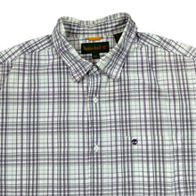 Load image into Gallery viewer, Vintage TIMBERLAND Classic Purple White Plaid Check Cotton Short Sleeve Shirt
