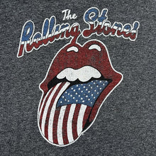 Load image into Gallery viewer, THE ROLLING STONES Classic USA Flag Logo Spellout Graphic Rock Band T-Shirt
