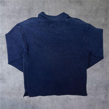 Load image into Gallery viewer, Early 00's Weird Fish Classic Navy Blue Macaroni Knit Heavy Collared Sweatshirt

