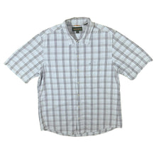 Load image into Gallery viewer, Early 00&#39;s Timberland White Blue Check Short Sleeve Cotton Shirt

