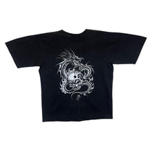 Load image into Gallery viewer, Vintage Hot-Ice Gothic Biker Tribal Dragon Skull Graphic Faded Black T-Shirt

