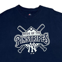Load image into Gallery viewer, Majestic MLB NEW YORK YANKEES &quot;Pride Of The Pinstripes&quot; Baseball Spellout Graphic T-Shirt
