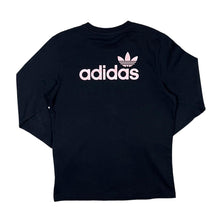 Load image into Gallery viewer, ADIDAS Logo Spellout Graphic Black Crewneck Sweatshirt
