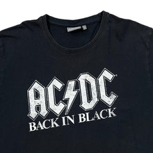 Load image into Gallery viewer, AC/DC &quot;Back In Black&quot; Logo Spellout Graphic Hard Rock Band T-Shirt

