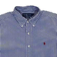 Load image into Gallery viewer, Vintage Ralph Lauren &quot;Classic Fit&quot; Blue White Striped Long Sleeve Button-Up Shirt

