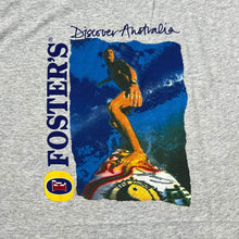 Load image into Gallery viewer, Vintage 90&#39;s Screen Stars FOSTERS &quot;Discover Australia&quot; Surfer Graphic Single Stitch T-Shirt
