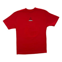 Load image into Gallery viewer, STIFFY &quot;Demon Boarder&quot; Surfer Skater Logo Spellout Graphic Red T-Shirt

