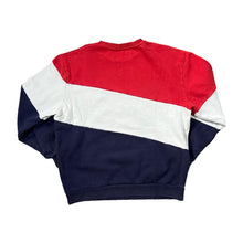 Load image into Gallery viewer, FILA Embroidered Big Logo Spellout Colour Block Crewneck Sweatshirt
