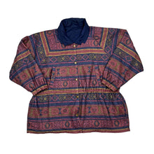 Load image into Gallery viewer, Vintage 90’s Reversible Abstract Crazy Patterned Fleece Windbreaker Jacket
