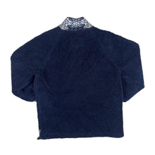Load image into Gallery viewer, KAMA Fair Isle Icelandic Nordic Ski Pattern Trim Deep Pile Zip Fleece Sweatshirt
