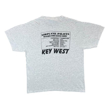 Load image into Gallery viewer, Vintage Hanes THE AVIATOR MAN "Key West" Souvenir Spellout Graphic Grey T-Shirt
