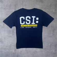 Load image into Gallery viewer, CSI: Las Vegas Unit TV Show Spellout Graphic Navy Blue T-Shirt
