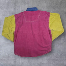 Load image into Gallery viewer, Vintage Smith &amp; Brooks Pink Yellow Blue Western Popper Cotton Long Sleeve Shirt
